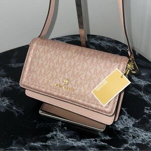 MICHAEL KORS  Bag JS Charm Small Phone Crossbody Ballet Pink NEW -Minor Defect